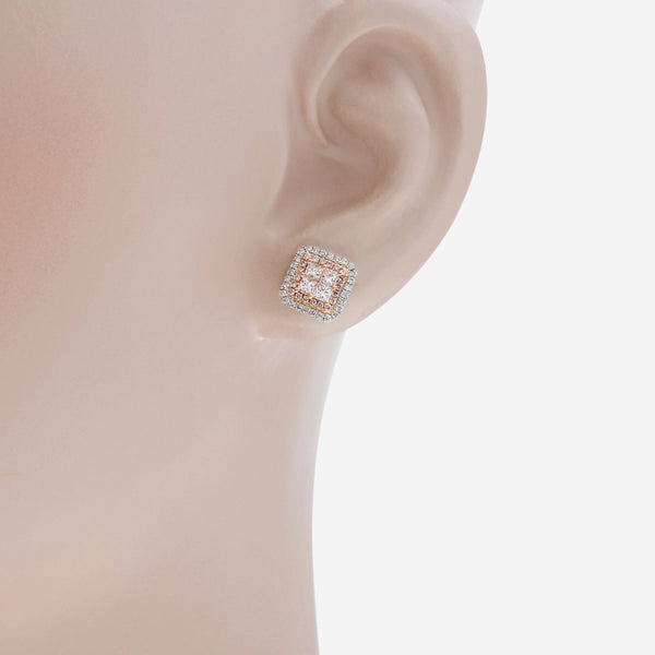 Gregg Ruth 14K Gold, White Diamond and Fancy Pink Diamond Stud Earrings 50112 - THE SOLIST