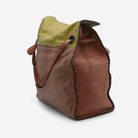 Bottega Veneta Brown And Green Leather Shoulder Bag 505919-V1Een-5797 - THE SOLIST