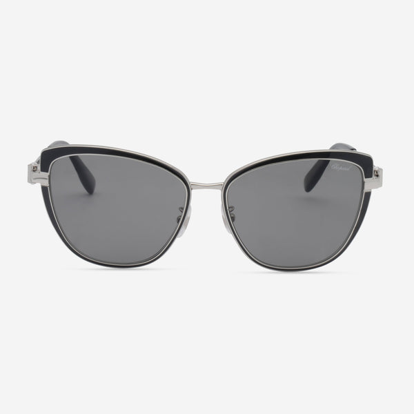 Chopard Shiny Palladium & Smoke Cat Eye Sunglasses C16S-583P - THE SOLIST