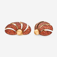Assael 18K Yellow Gold and Titanium, Orange Sapphire 10.67ct. tw. and Golden South Sea Cultured Pearl Convertible French Clip Earrings AFE0008 - THE SOLIST