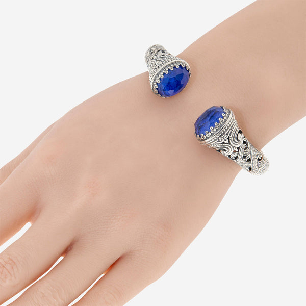 Konstantino Sterling Silver, Lapis Cuff Bracelet BKJ451-116-CUT - ShopWorn