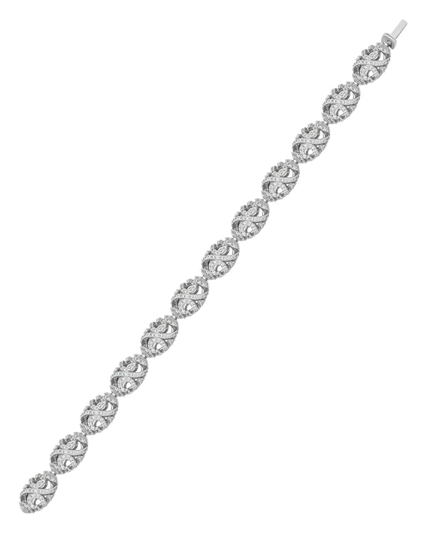Piero Milano 18K White Gold Diamond 3.98ct. tw. Tennis Bracelet BRDI-109186-18 - THE SOLIST