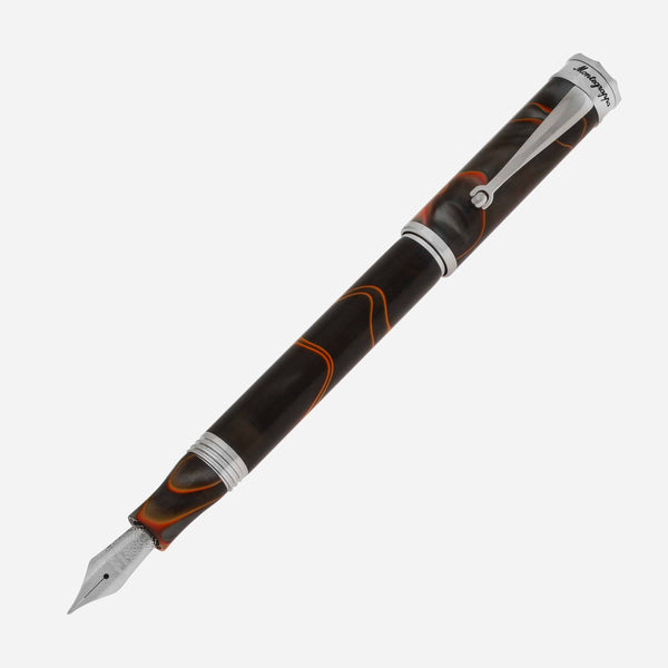 Montegrappa Ducale Grey and Orange Fountain Pen (F) ISDUR2IT - THE SOLIST
