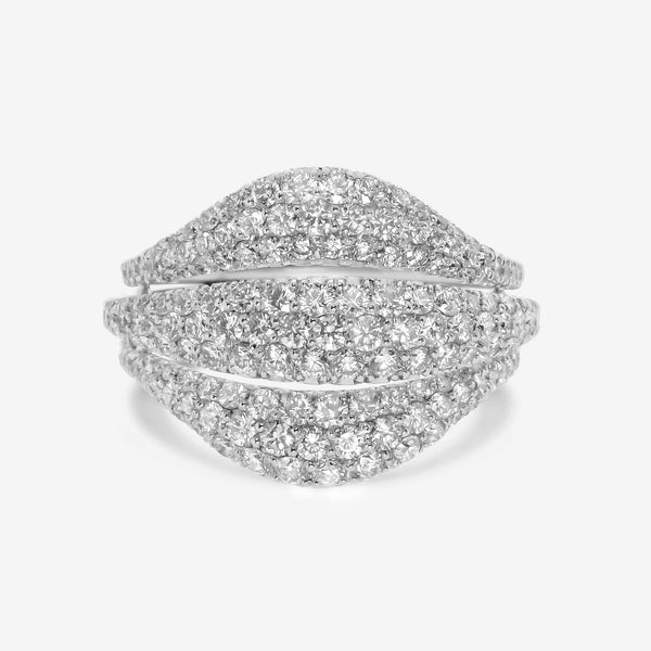 Kwiat 18K White Gold, Diamond Three Band Cocktail Ring - THE SOLIST