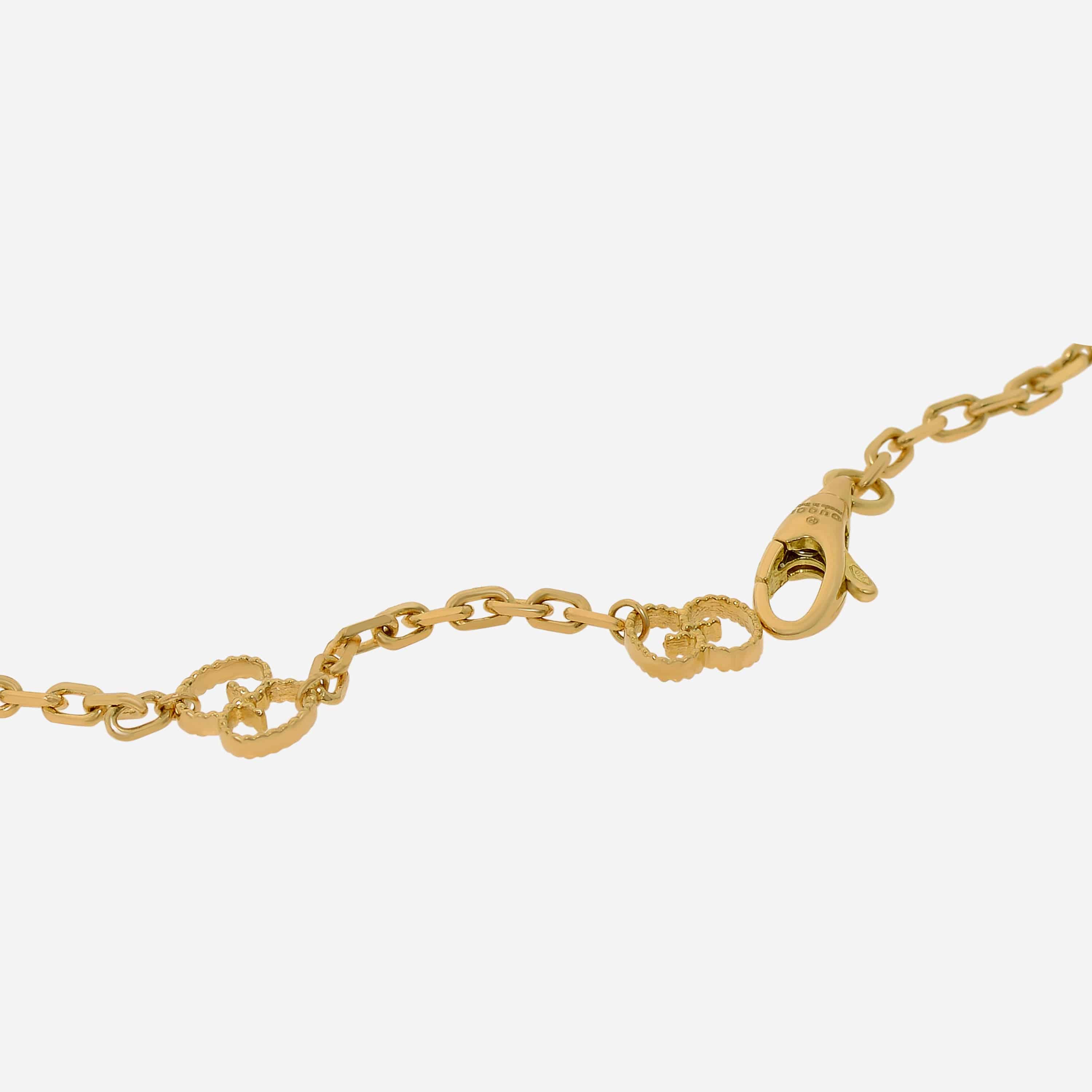 Gucci Le Marche Des Merveilles 18K Yellow Gold, Diamond and Pink Opal Charm Bracelet YBA502852002016 - THE SOLIST