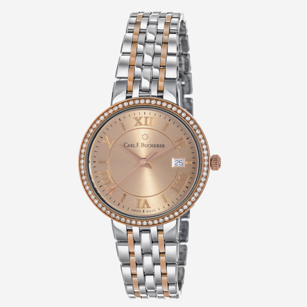 Carl F. Bucherer Adamavi Date Diamond 18K Rose Gold & Stainless Steel Quartz Women's Watch 00.10315.07.45.31 - THE SOLIST