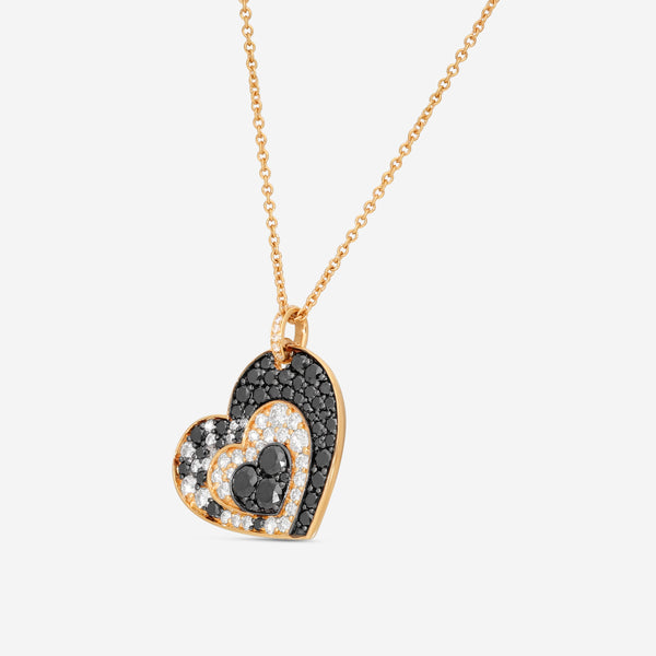 Crivelli 18K Rose Gold Diamond Crooked Heart Pendant Necklace 000-3011NS - THE SOLIST