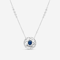 Crivelli Ricami Luci 18K White Gold Diamond & Sapphire Pendant Necklace 000-3858NS - THE SOLIST