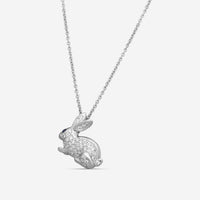 Roberto Coin 18K White Gold Diamond & Sapphire Rabbit Pendant Necklace 000403AWC