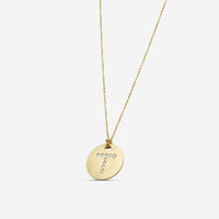 Roberto Coin Tiny Treasures 18K Yellow Gold Diamond Circle "T" Necklace 000801AYCHXT - THE SOLIST