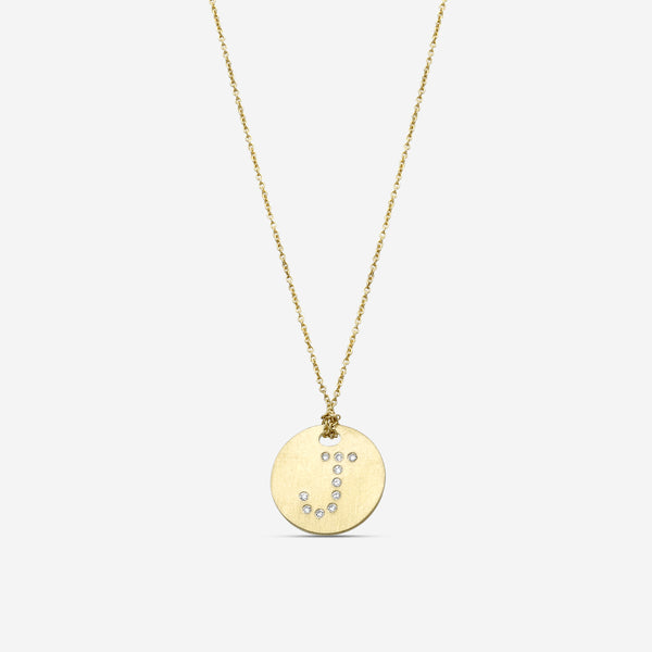 Roberto Coin Tiny Treasures 18K Yellow Gold Diamond "J" Circle Pendant Necklace 000801AYCHXJ - THE SOLIST
