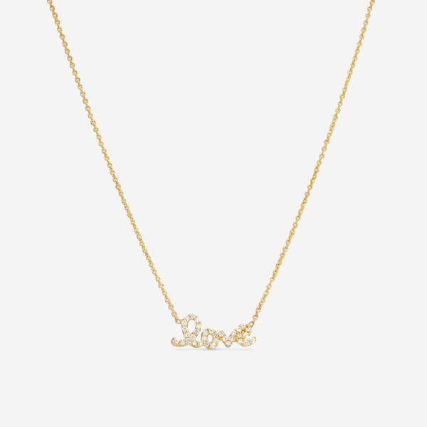 Roberto Coin Tiny Treasures 18K Yellow Gold Diamond Love Necklace 000994AYCHX0
