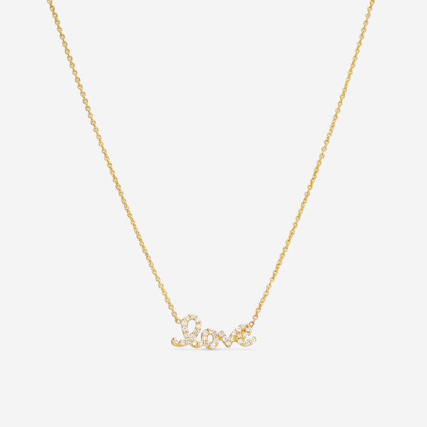 Roberto Coin Tiny Treasures 18K Yellow Gold Diamond Love Necklace 000994AYCHX0