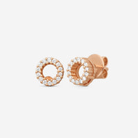 Roberto Coin 18K Rose Gold Diamond Circle Stud Earrings 001414AXERX0