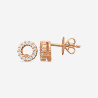 Roberto Coin 18K Rose Gold Diamond Circle Stud Earrings 001414AXERX0