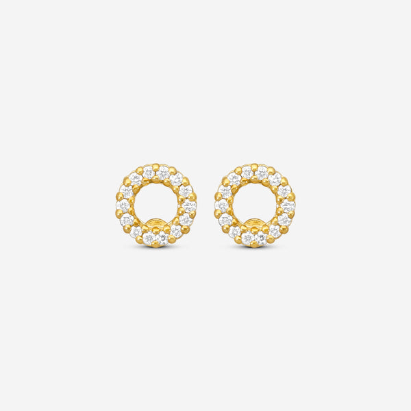 Roberto Coin 18K Yellow Gold Diamond Circle Stud Earrings 001414AYERX0