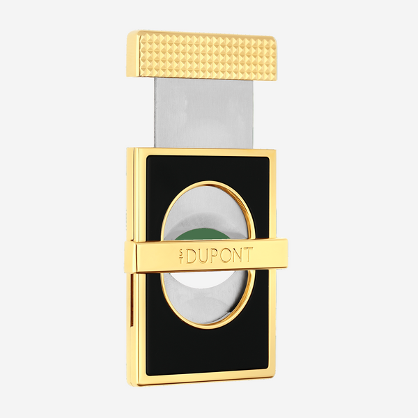 S.T. Dupont Black & Gold Metal Cigar Cutter & Slim Stand 3482