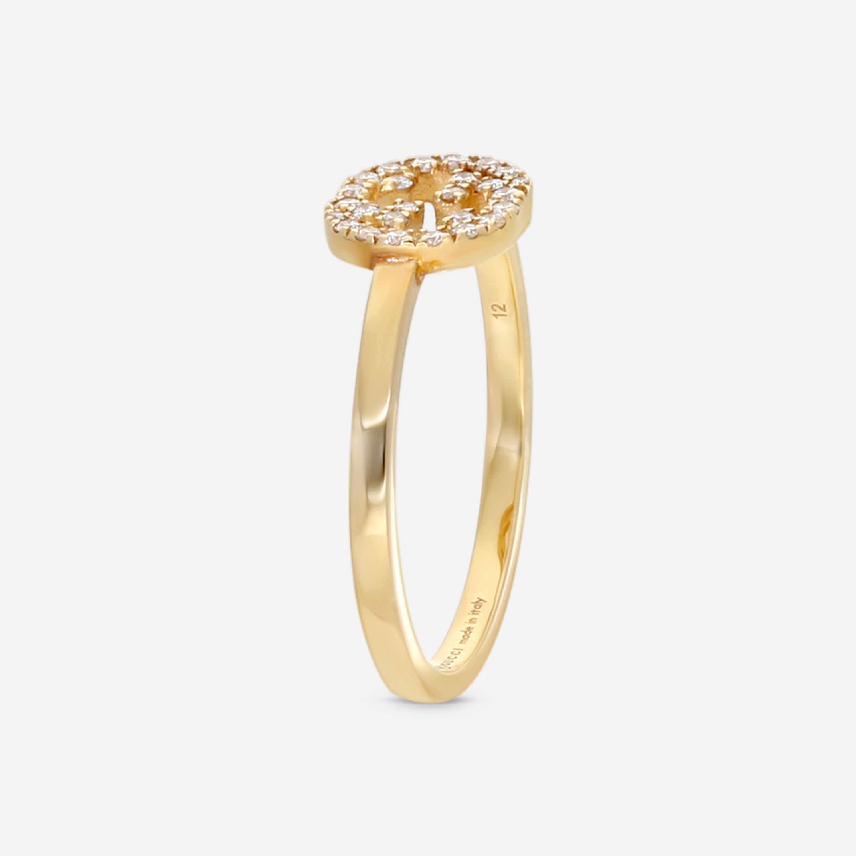 Gucci 18K Yellow Gold & Diamond Ring YBC7294120020 MSRP $1,800 - THE SOLIST