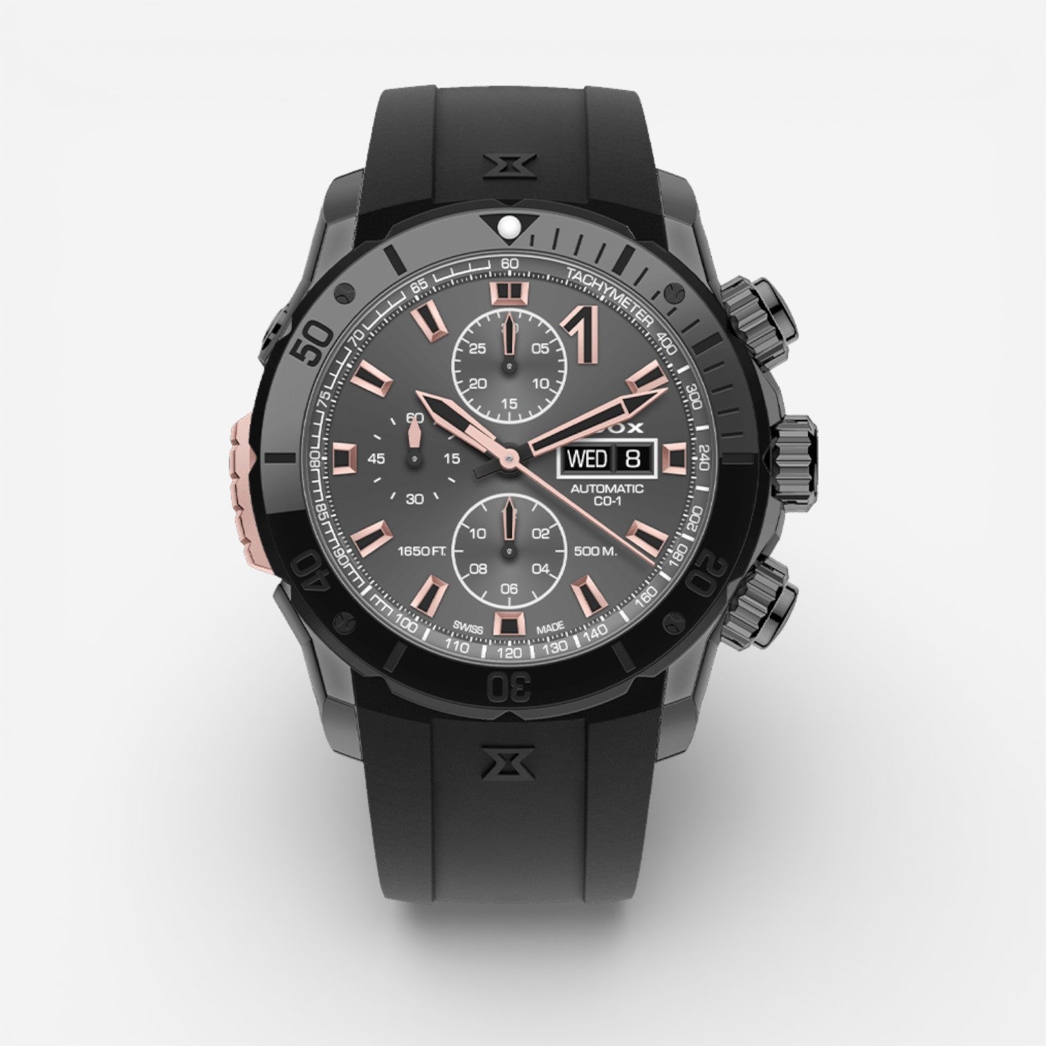 Edox CO-1 Chronograph Gray PVD Stainless Steel Automatic Men's Watch 01128-37GNRCA-GNR - THE SOLIST