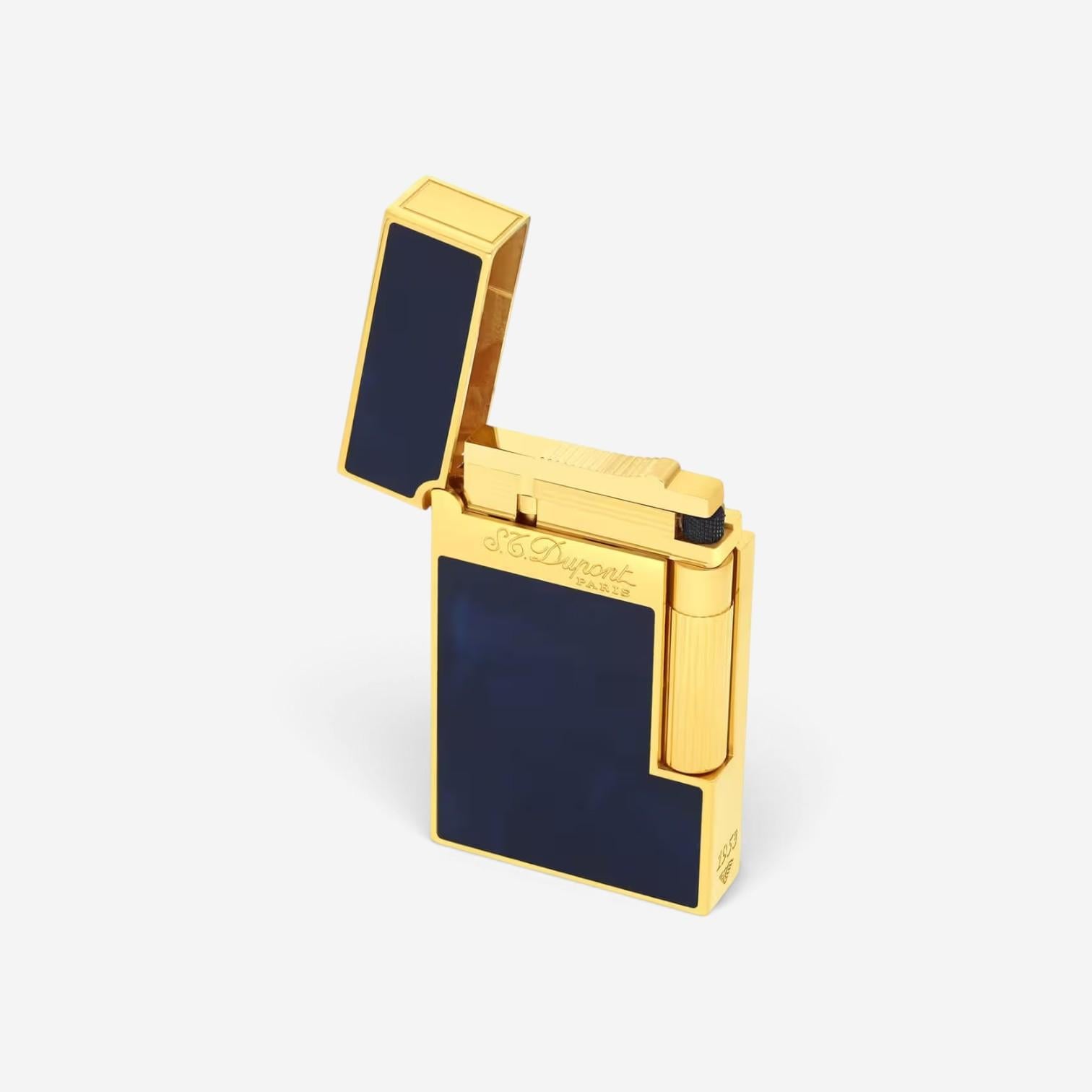 S.T. Dupont Line 2 Atelier Dark Blue Chinese Lacquer Gold Lighter 016134