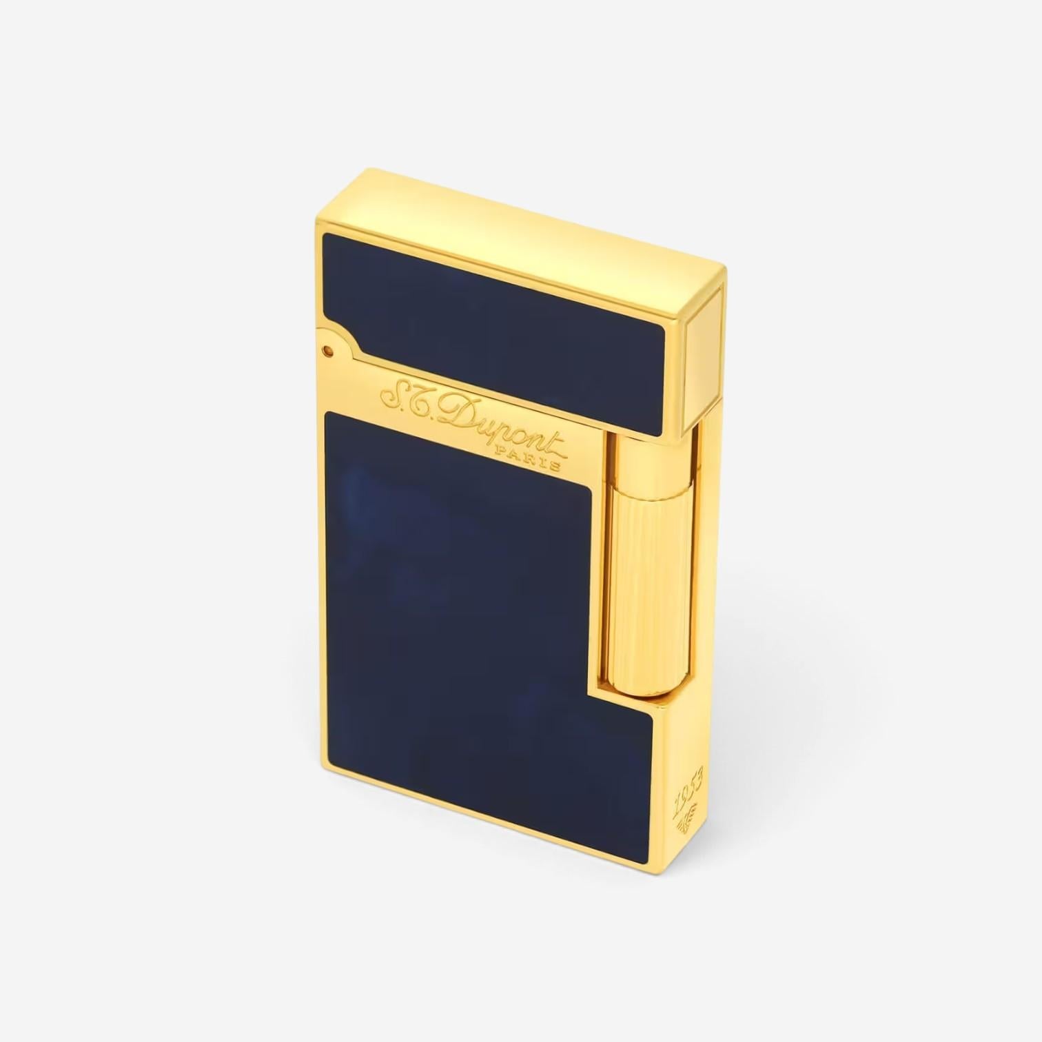 S.T. Dupont Line 2 Atelier Dark Blue Chinese Lacquer Gold Lighter 016134