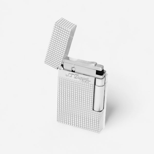 S.T. Dupont Line 2 Brass & Silver Plated Diamond Tip Lighter 16184