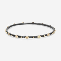 Armenta Old World 18K Yellow Gold & Blackened Sterling Silver Diamond Bangle Bracelet 02134