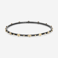 Armenta Old World 18K Yellow Gold & Blackened Sterling Silver Diamond Bangle Bracelet 02134