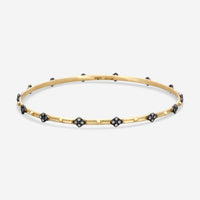 Armenta Old World 18K Yellow Gold & Blackened Sterling Silver Diamond Bangle Bracelet 02135