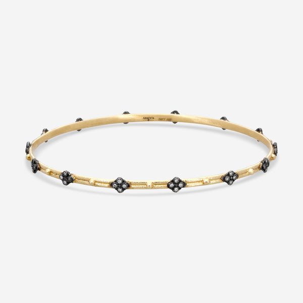 Armenta Old World 18K Yellow Gold & Blackened Sterling Silver Diamond Bangle Bracelet 02135