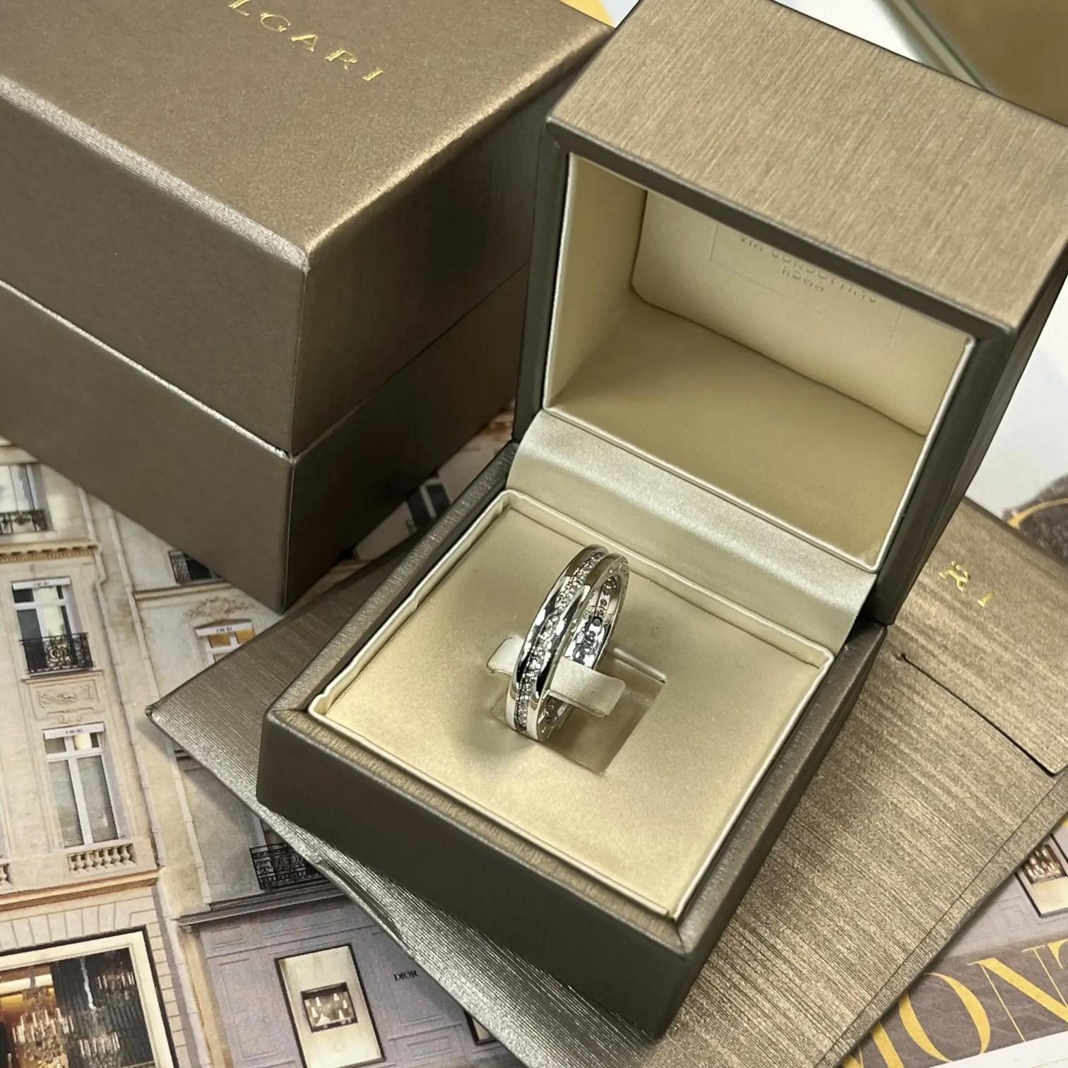 Bulgari B.Zero1 18K White Gold Diamond One Band Ring Sz. 11.25 02267
