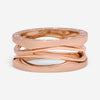 Bulgari B.Zero1 Design Legend 18K Rose Gold Three Band Ring Sz. 6.75 02272