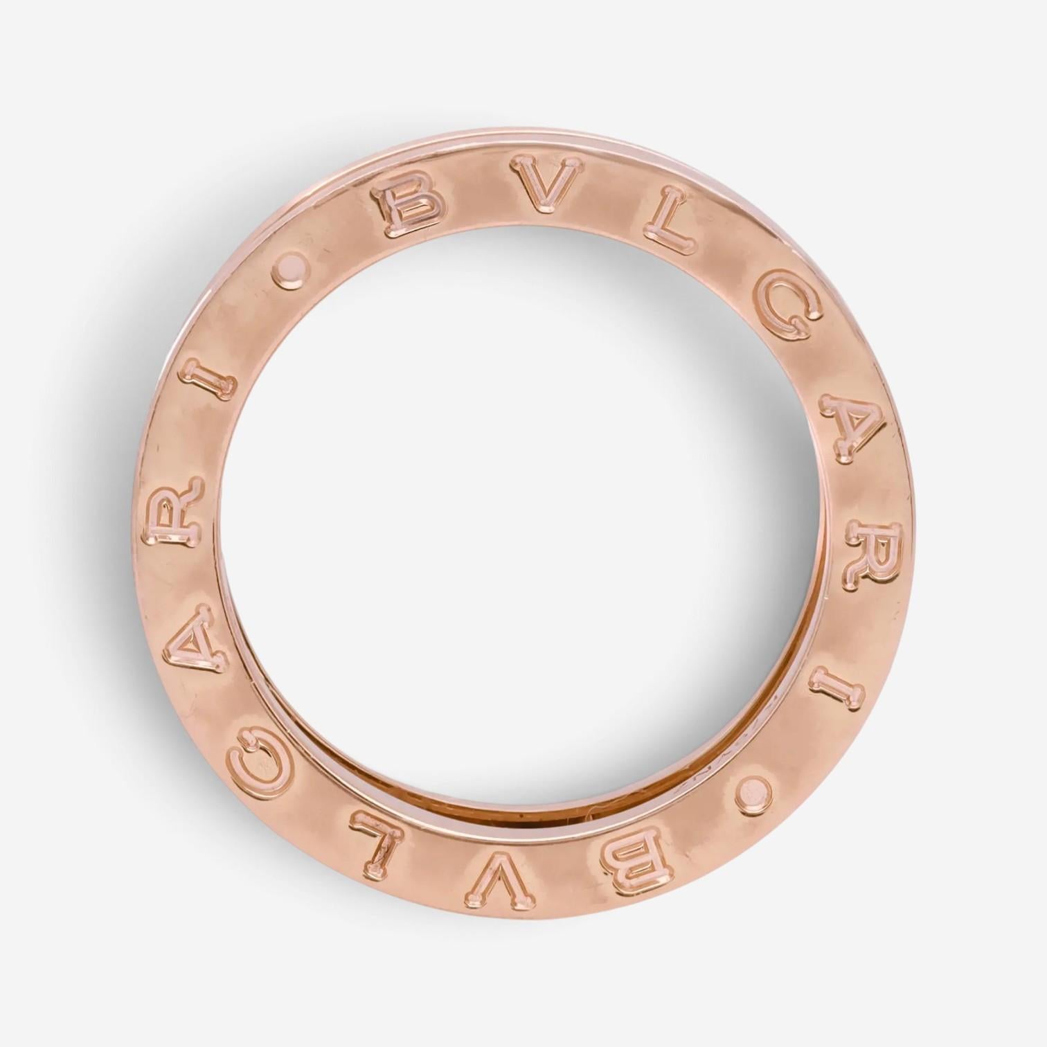 Bulgari B.Zero1 Design Legend 18K Rose Gold Three Band Ring Sz. 6.75 02272