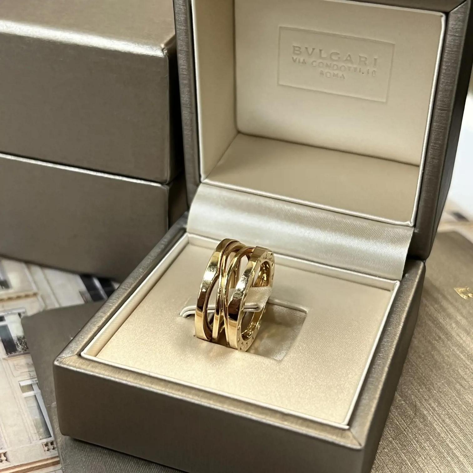 Bulgari B.Zero1 Design Legend 18K Rose Gold Three Band Ring Sz. 6.75 02272