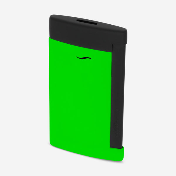 S.T. Dupont Slim 7 Fluo Neon Green Matte Black Metal Lighter 027772