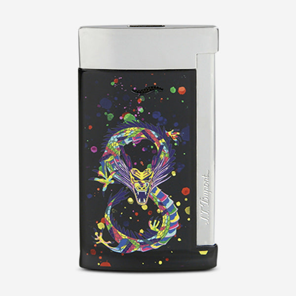 S.T. Dupont Slim 7 Dragon Black Chrome Lacquer Lighter 027777