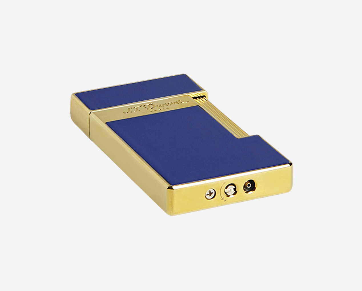 S.T. Dupont Slimmy Indigo Blue & Gold Metal & Lacquer Lighter 28005