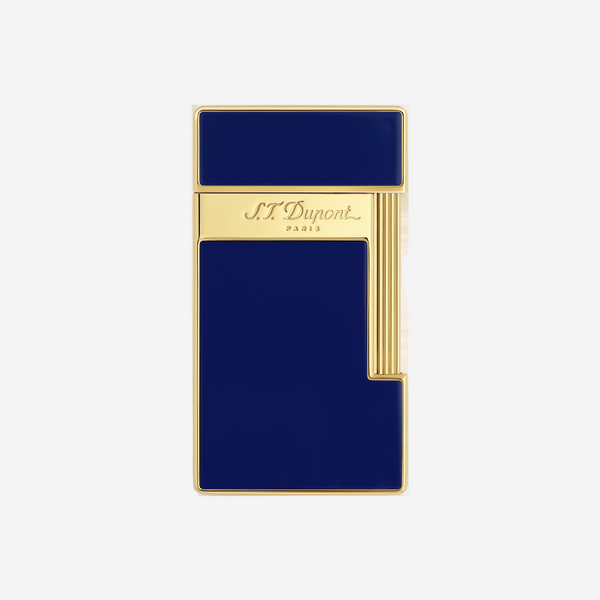 S.T. Dupont Slimmy Indigo Blue & Gold Metal & Lacquer Lighter 28005