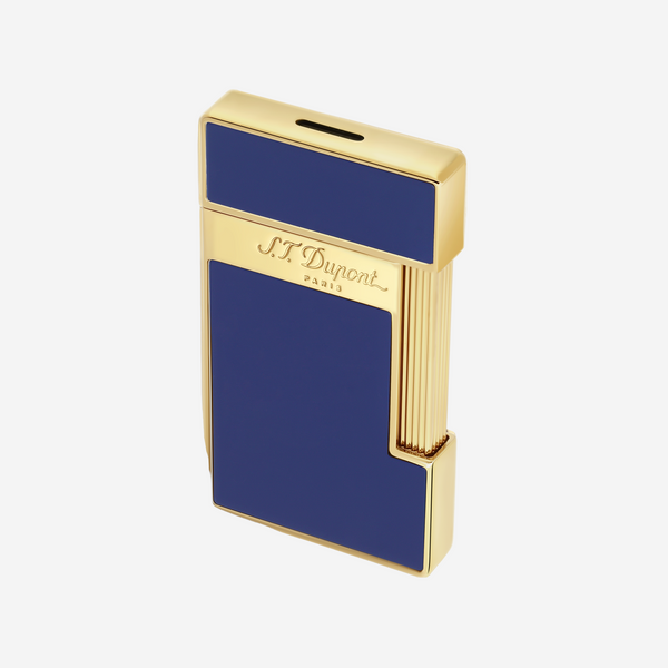 S.T. Dupont Slimmy Indigo Blue & Gold Metal & Lacquer Lighter 28005
