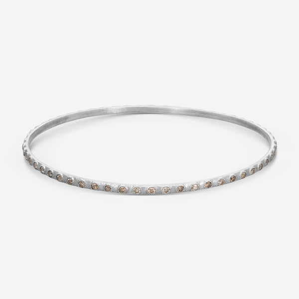 Armenta New World Sterling Silver Champagne Diamond Eternity Bangle Bracelet 02869