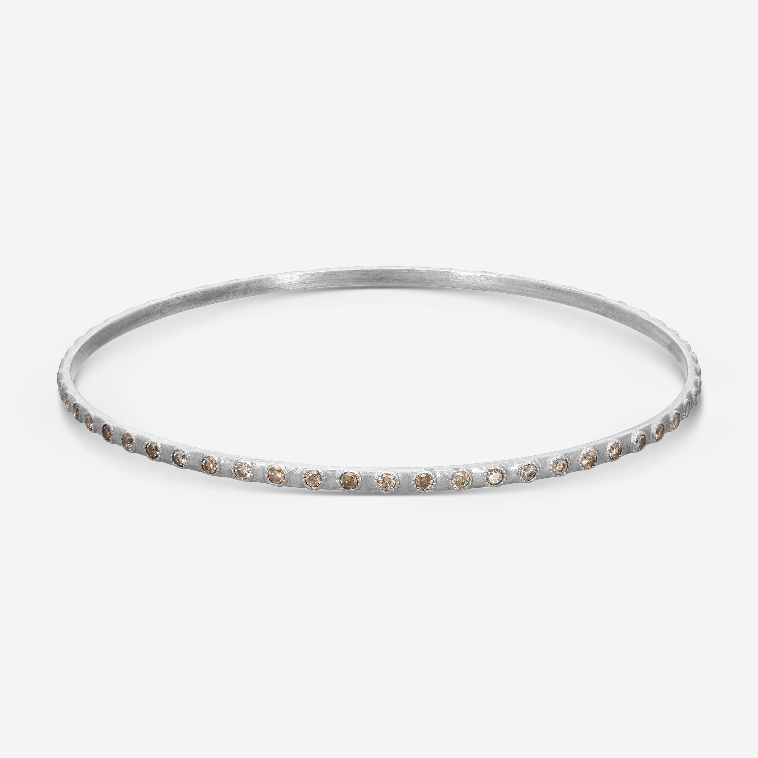 Armenta New World Sterling Silver Champagne Diamond Eternity Bangle Bracelet 02869