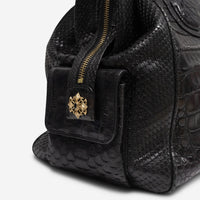 Armenta Black Crocodile & Python Leather Handbag 02986