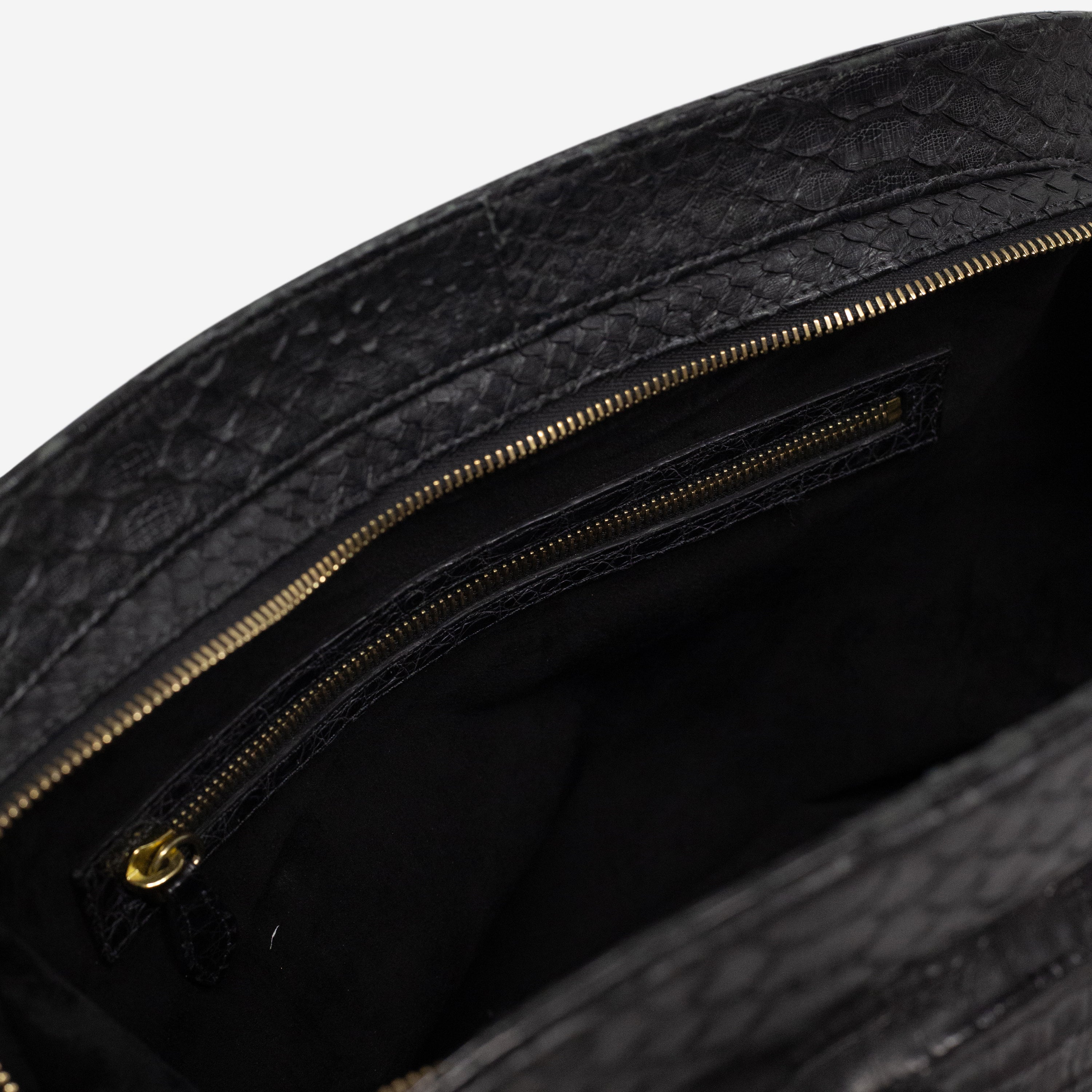 Armenta Black Crocodile & Python Leather Handbag 02986