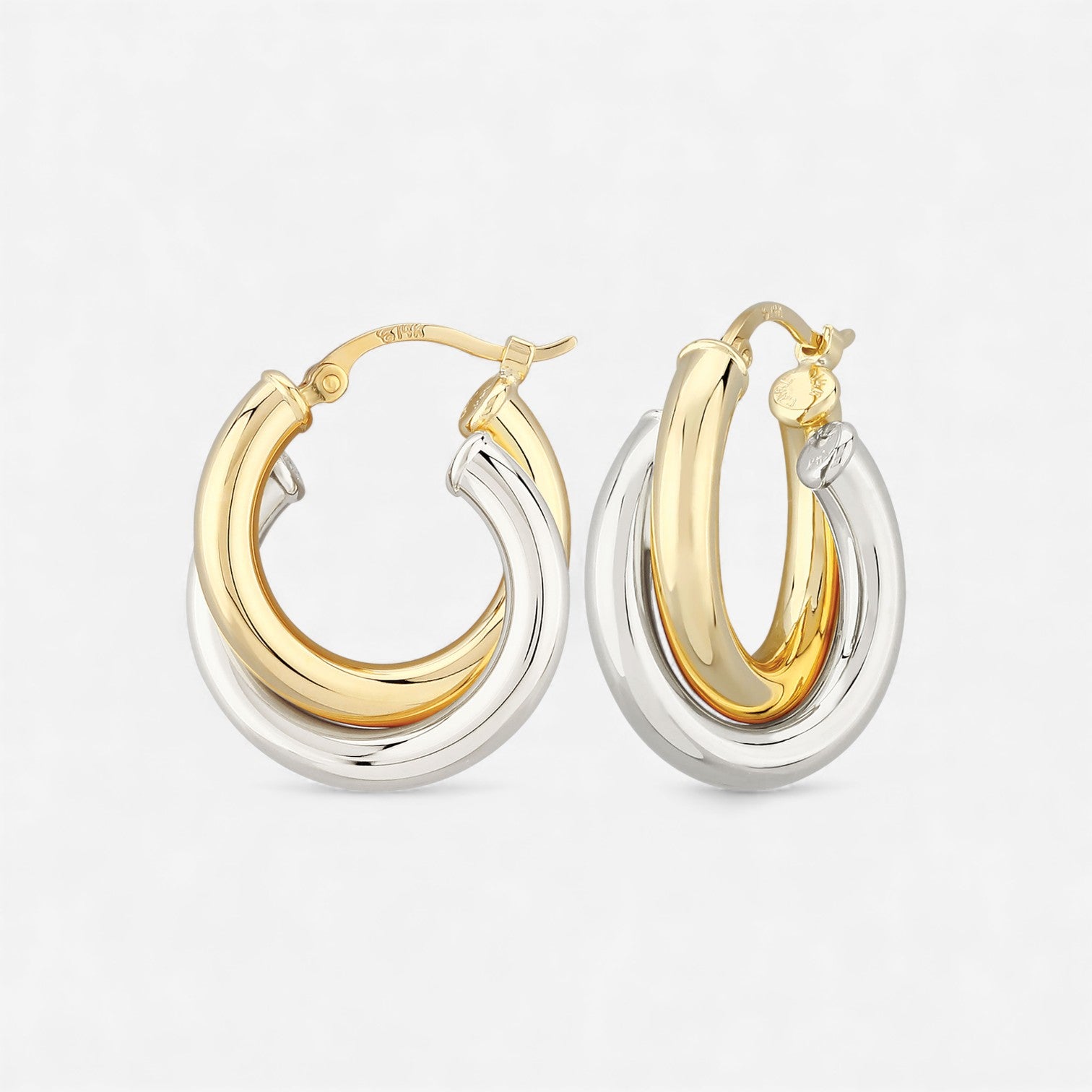 Ina Mar 14K Yellow & White Gold Hoop Earrings 03/068YW