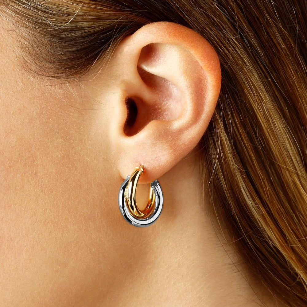 Ina Mar 14K Yellow & White Gold Hoop Earrings 03/068YW