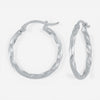 Ina Mar 14K White Gold Twisted Tube Hoop Earrings 03/071W