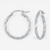 14K White Gold Twisted Tube Hoop Earrings 03/071W - THE SOLIST