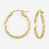 14K Yellow Gold Twisted Hoop Earrings 03/071
