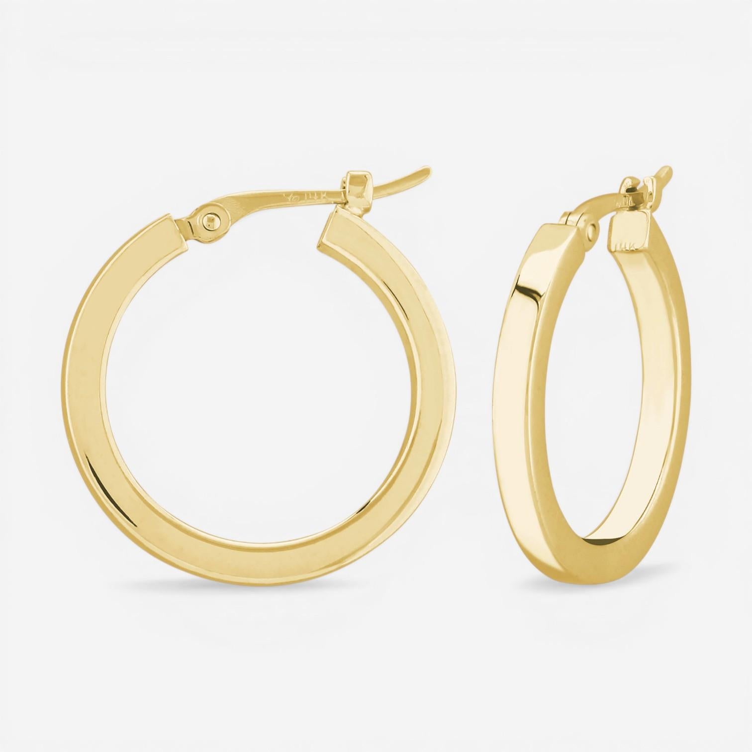 14K Yellow Gold Hoop Hinged Earrings 03/105