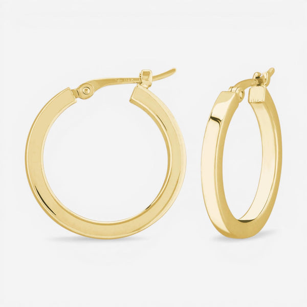 14K Yellow Gold Hoop Hinged Earrings 03/105